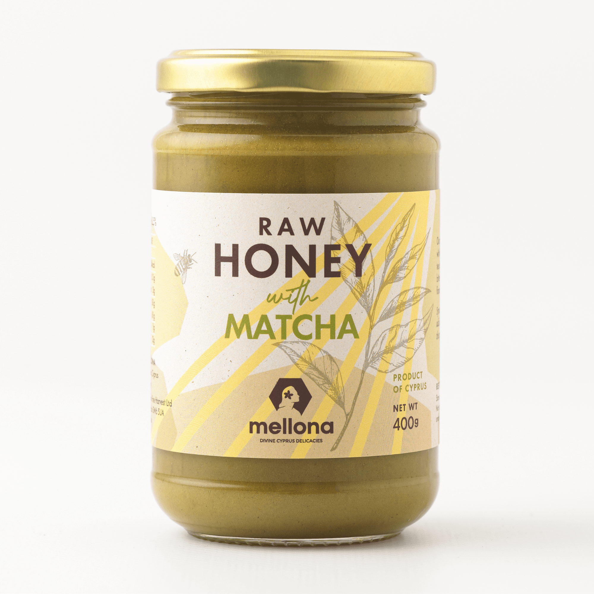 Mellona Raw Honey With Matcha 400g