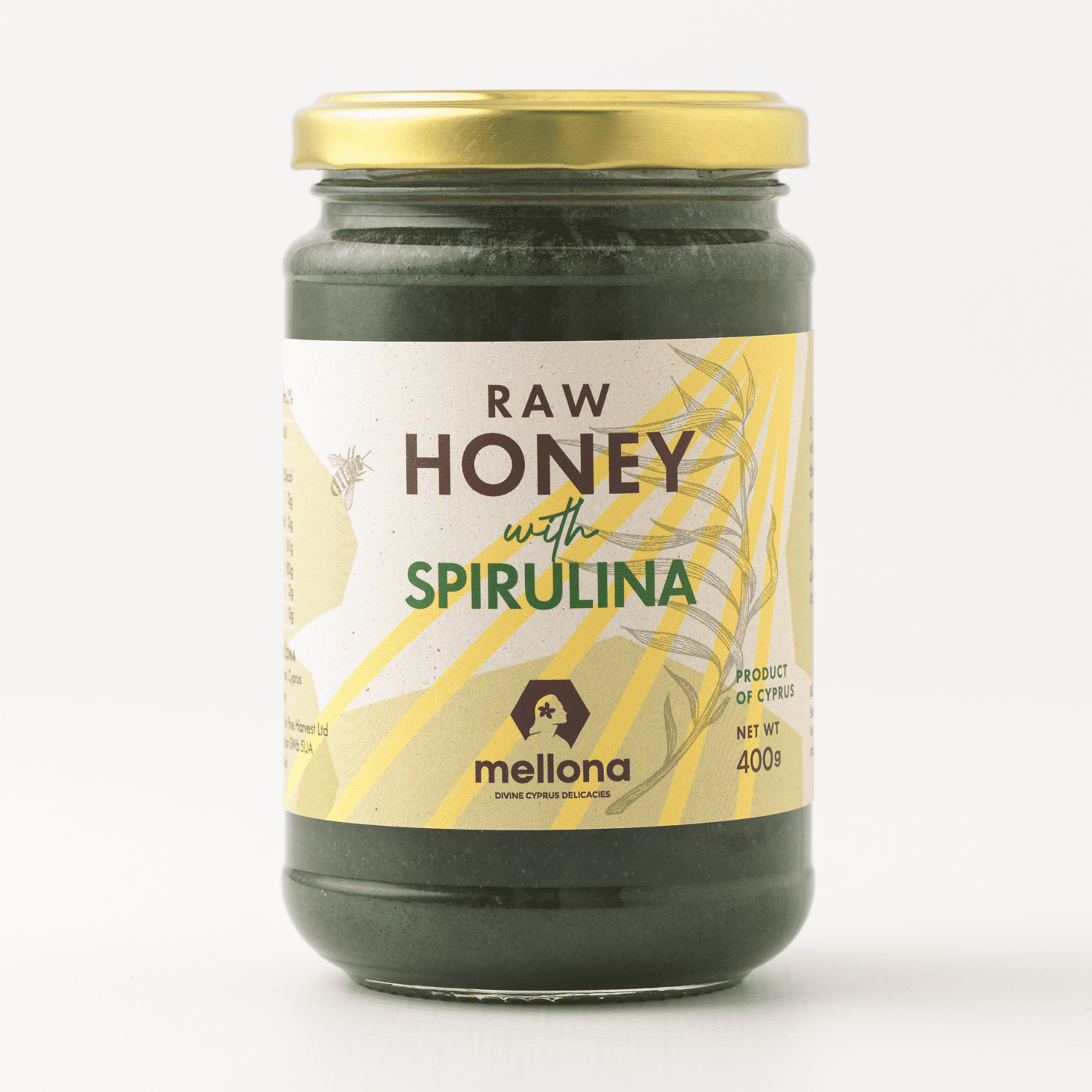Mellona Raw Wildflower Honey with Spirulina 400g
